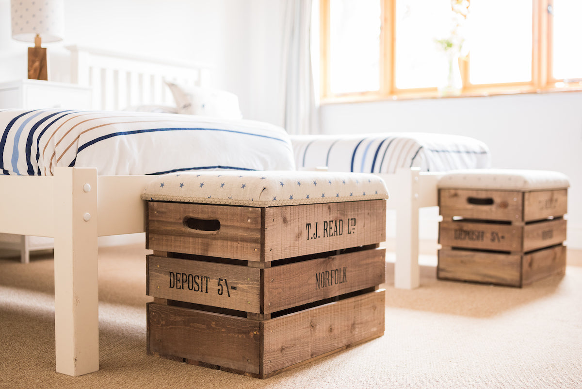 Apple crate storage stools