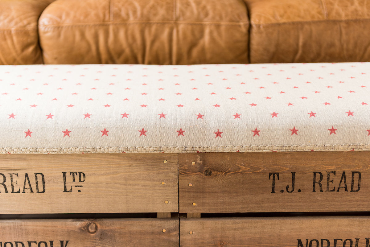 Apple crate long footstools