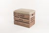 Barn owl tweed apple crate storage stool