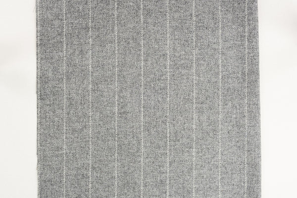 Grey stripe shelves and coat hooks