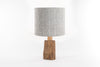 Grey stripe tweed table lamp