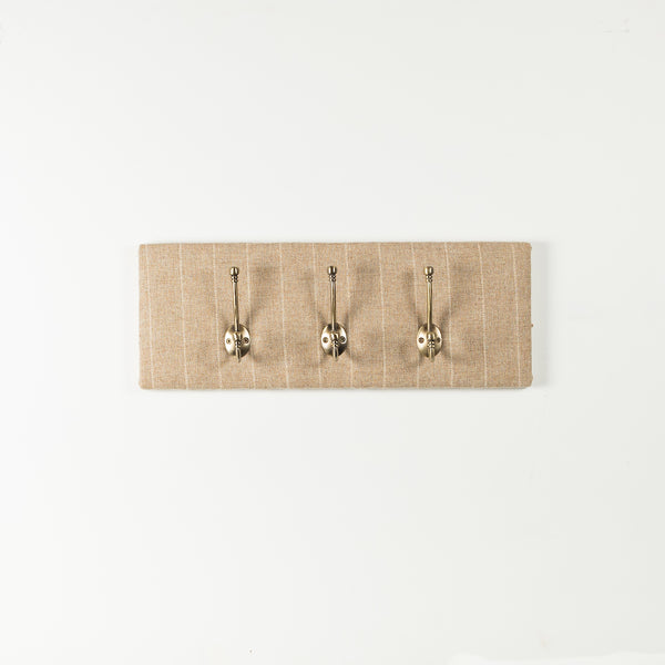 Natural stripe tweed coat hooks