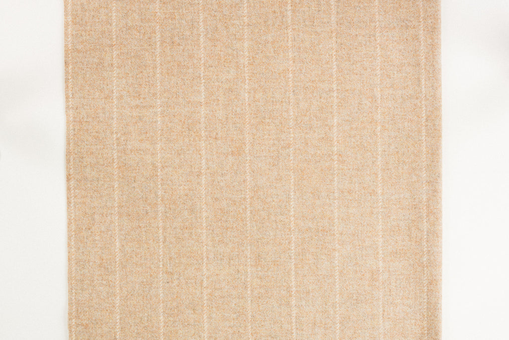 Natural stripe tweed shelves and coat hooks