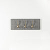 Grey stripe shelves and coat hooks