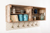 Provide your own fabric shelves and coat hooks