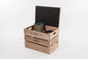 Barn owl tweed apple crate storage stool