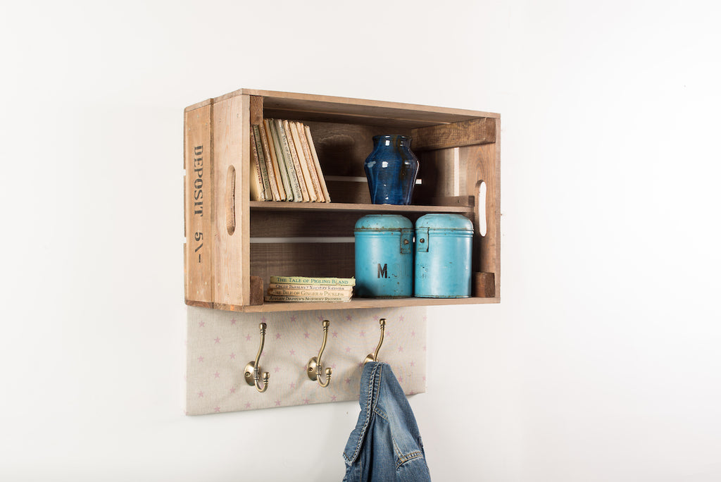 Pink star shelves and coat hooks