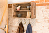 Natural stag shelves and coat hooks