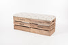 Blue dot hare apple crate storage bench