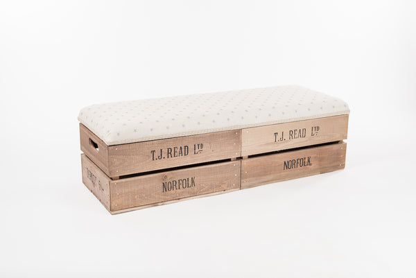 Grey star long footstool