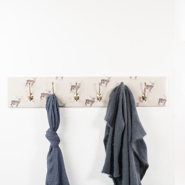 Natural stag coat hooks