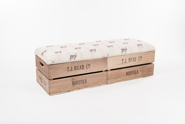 Red stripe stag long footstool