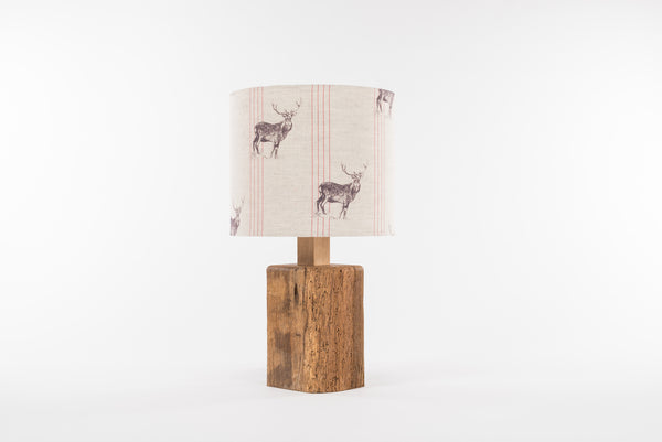 Red stripe stag table lamp